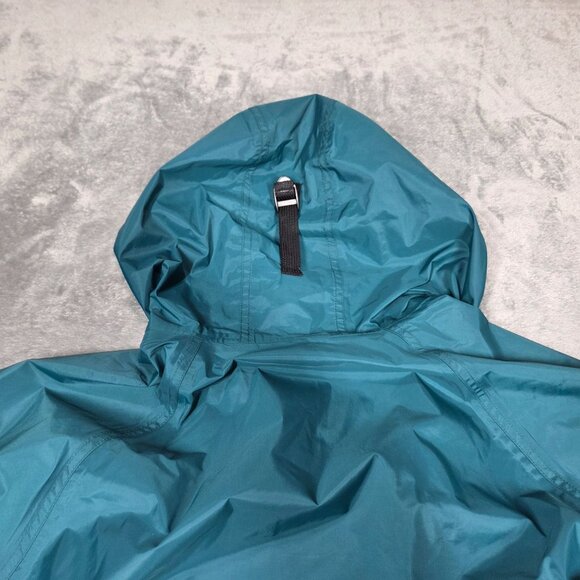 LL Bean Jacket Mens Large Tall Teal Green Stowaway Goretex Rain Coat Windbreaker - Picture 10 of 14